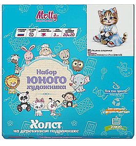 Obraz do malowania po numerach (20X20) KOTKA Z KOSZYKIEM (14 kolorów)
