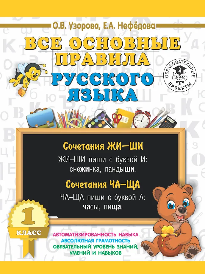 Wszystkie podstawowe zasady języka rosyjskiego. Klasa 1