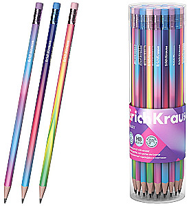 ErichKrause Galaxy charcoal pencil, triangular, with eraser, HB, assorted