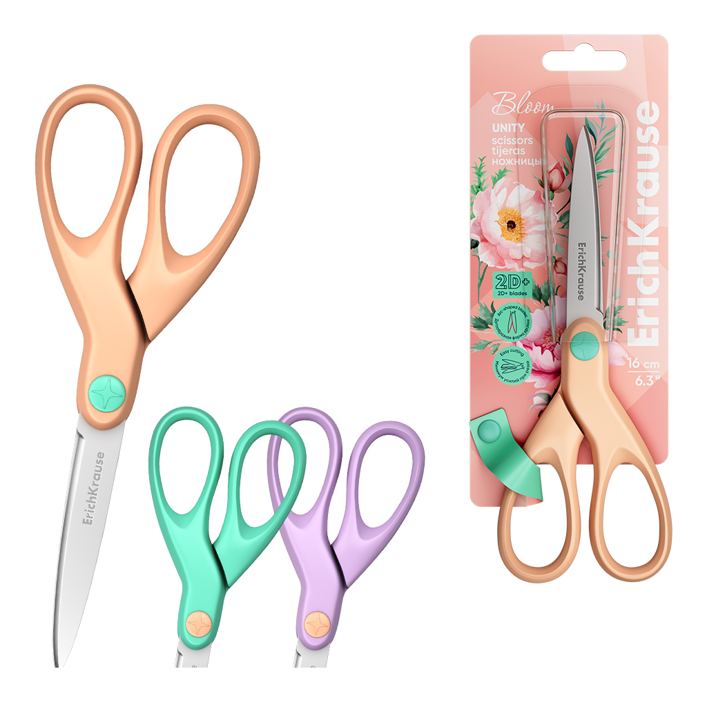Šķēres ErichKrause Unity Pastel Bloom, 16 cm, assorti