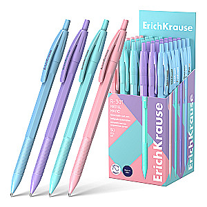 ErichKrause R-301 Matic Pastel 0.7 Automatic Ballpoint Pen, ink color blue, assorted