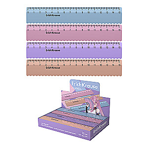 Plastic Ruler with Wavy Edge ErichKrause Manga, 15cm, Assorted