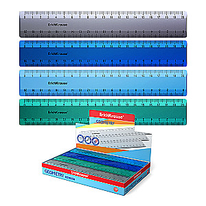 ErichKrause Ice Metallic Plastic Ruler, 20cm, Assorted