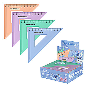 Plastic Ruler ErichKrause Pastel Bloom, 45°/9cm, assorted