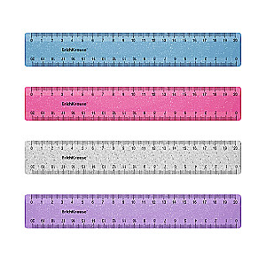 ErichKrause Glitter Plastic Ruler, 20cm, Assorted