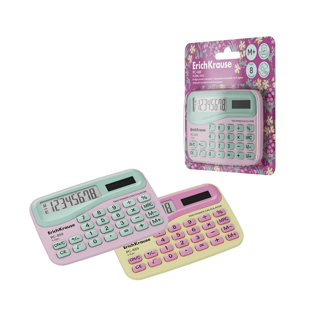 Taschenrechner 8-stellig ErichKrause PC-869 Floral Soul, assortiert