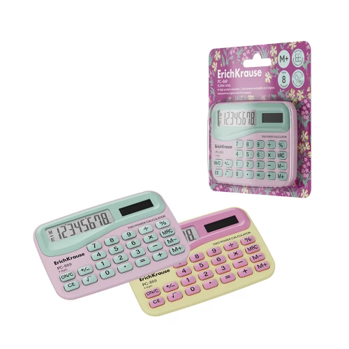 Pocket Calculator 8 Digits ErichKrause PC-869 Floral Soul, Assorted