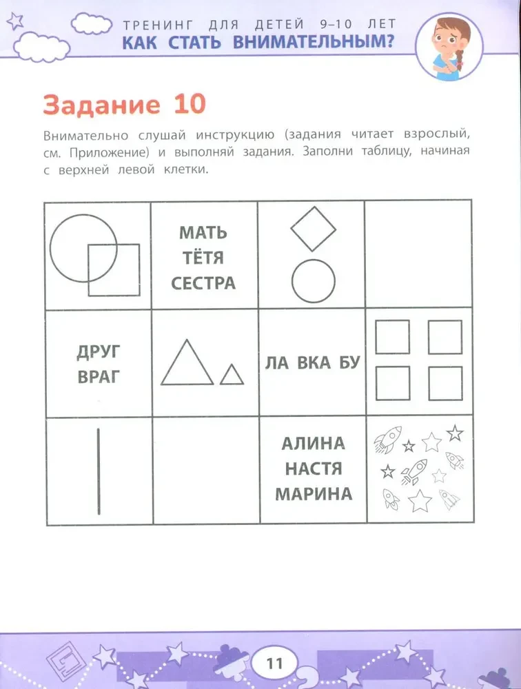 Kā kļūt uzmanīgam? Problēmu profilakse mācībās: apmācība bērniem 9-10 gadu vecumā