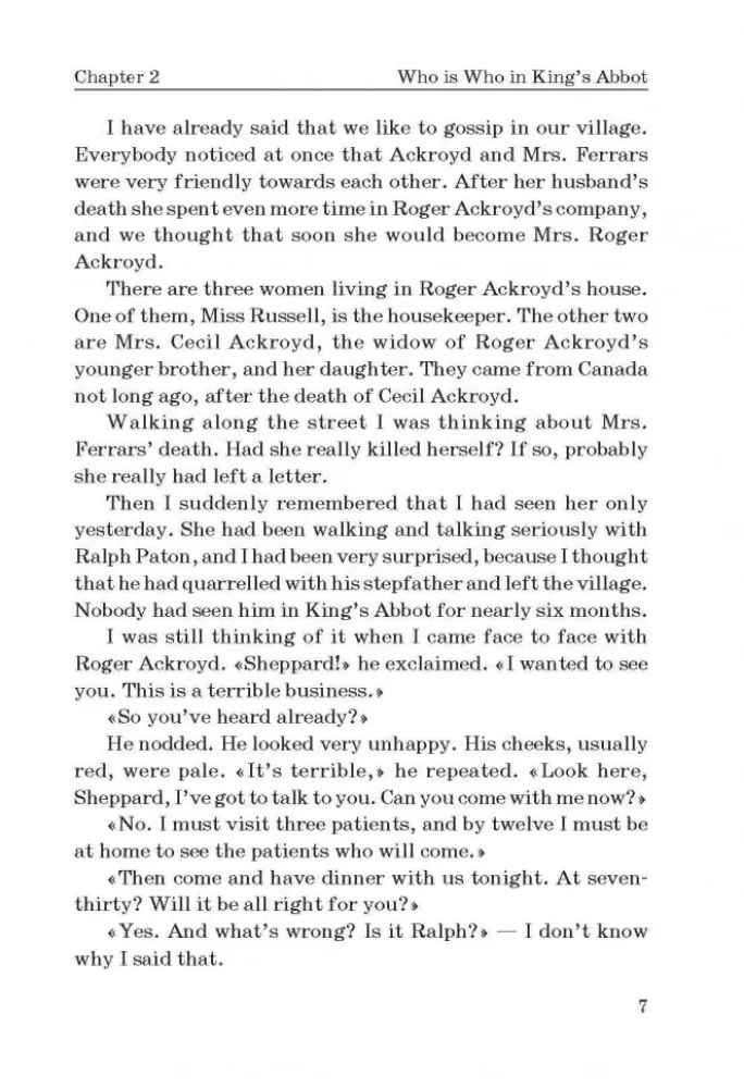 Der Mord an Roger Ackroyd. Ein Buch zum Lesen auf Englisch