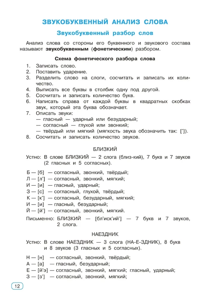 Visi veidi analīzes krievu valodā. 1-4 klase